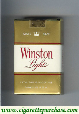 Winston Lights gold and white cigarettes soft box